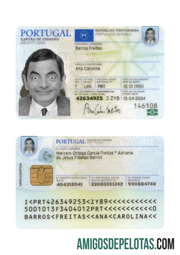 Portugal ID Card 2024 Present amostra